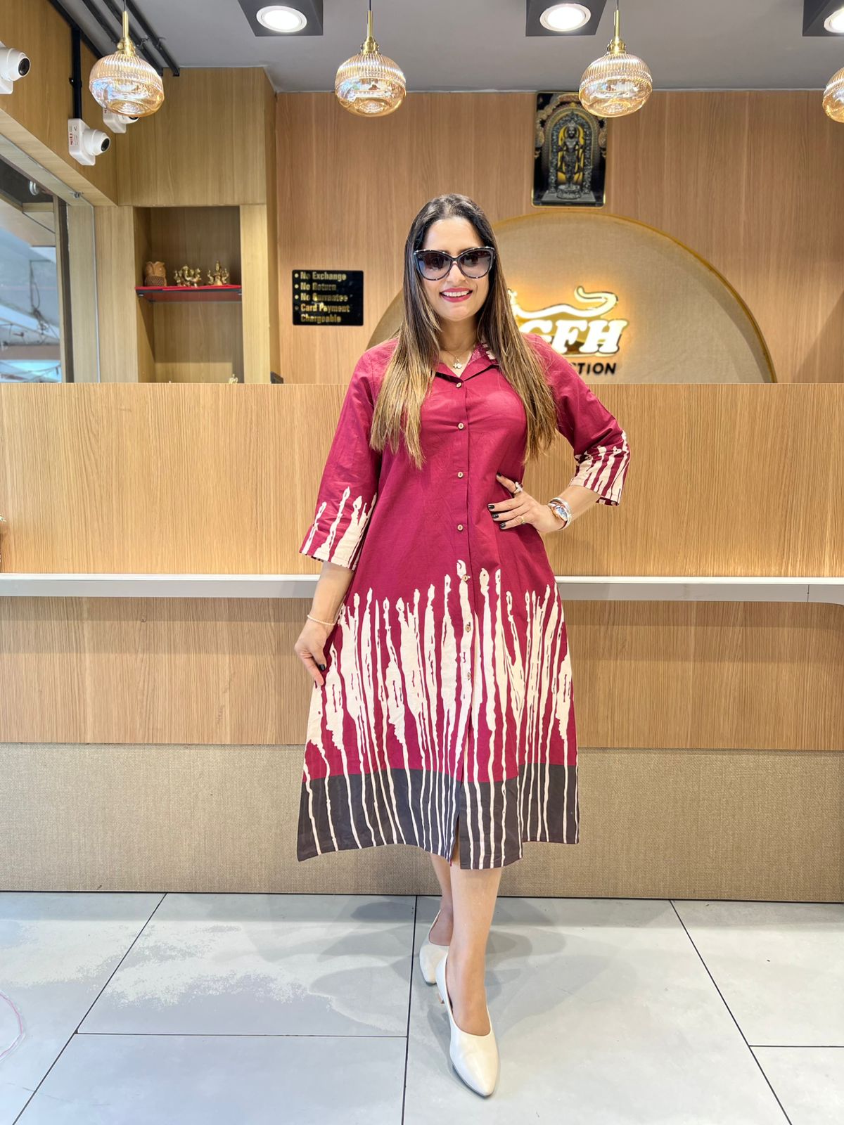 Pure Flex Cotton Maroon Midi