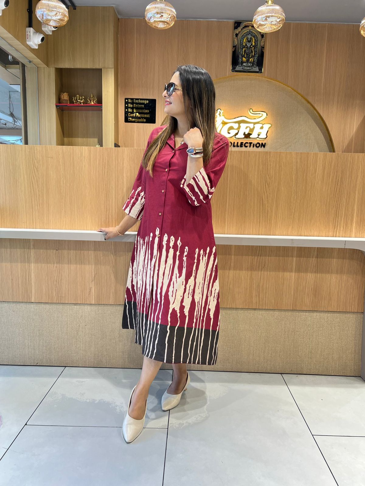Pure Flex Cotton Maroon Midi