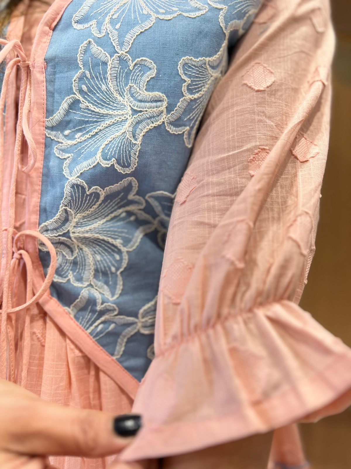 Pure Mull Cotton Peach Pink Midi With Jacket