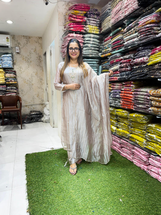 Pure Glass Crush Tissue Pastle Gray 3pc Set