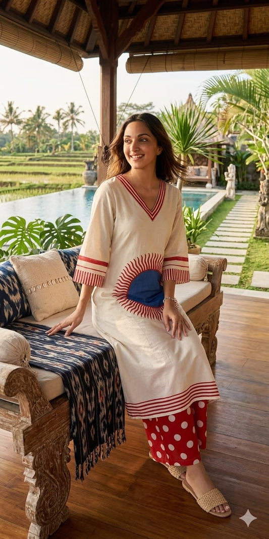 Pure Mull Cotton Off White 2pc Set