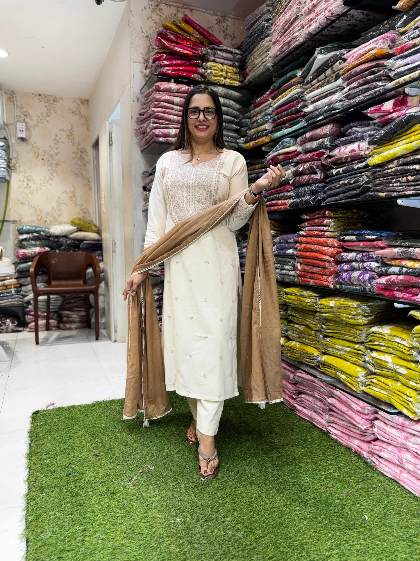 Pure Khadi Cotton Off White 3pc Set