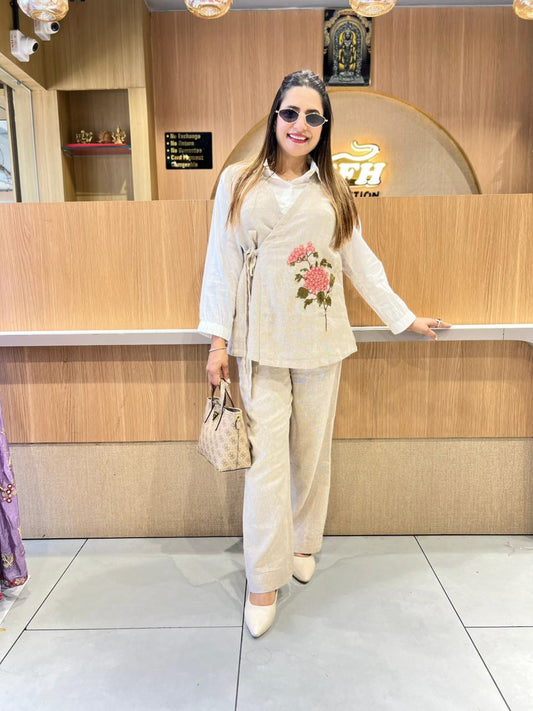 Pure Jute Cotton Off White 2pc Set