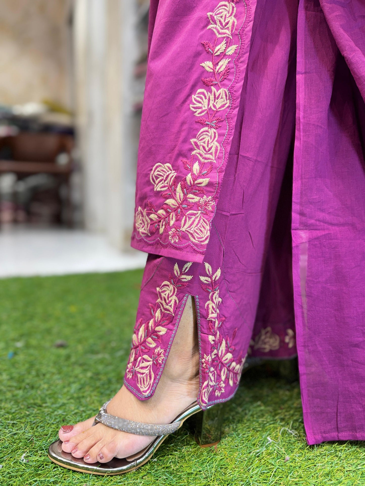 Pure Cotton Mazenta 3pc Set
