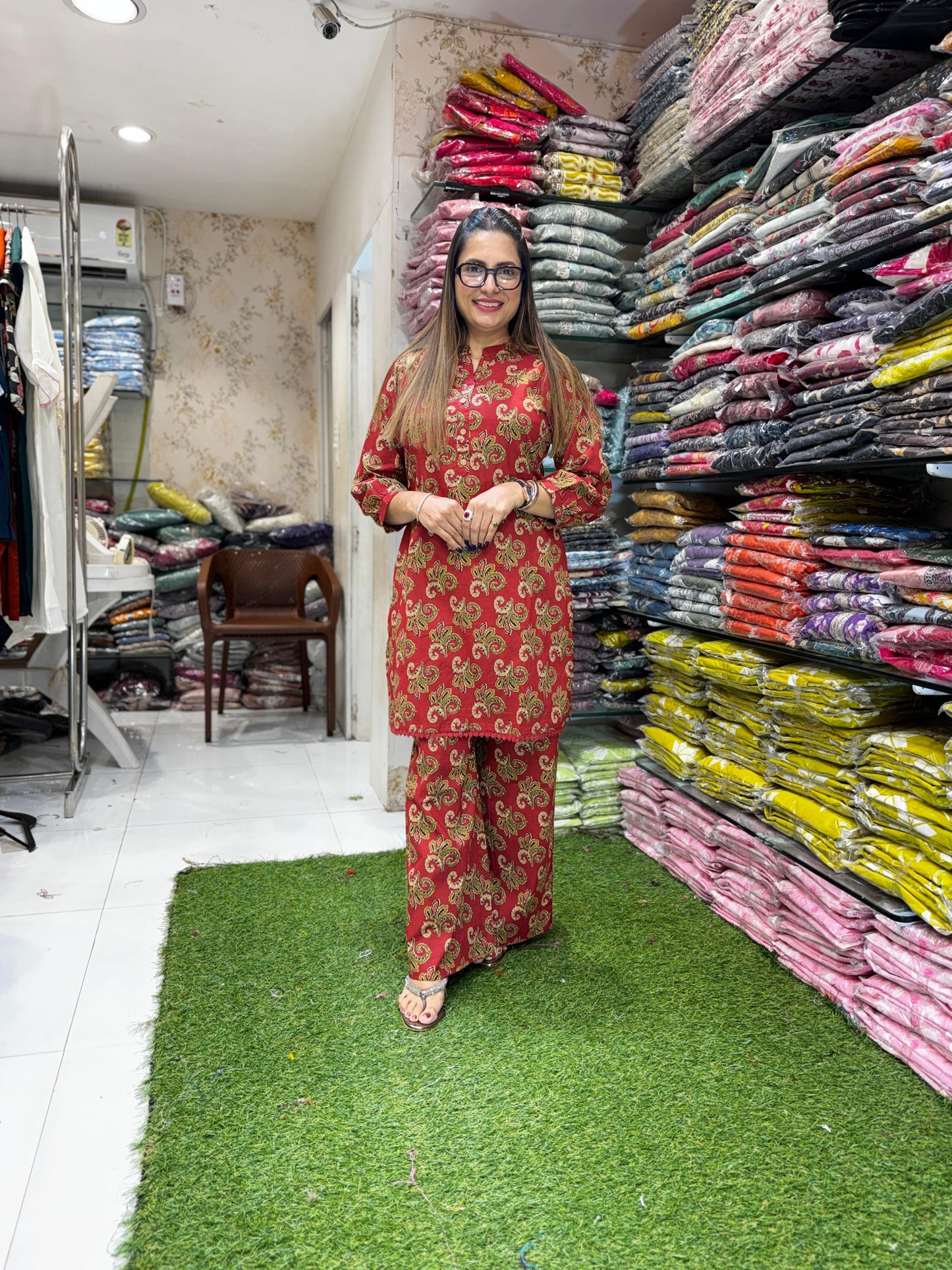 Pure Cotton Maroon 2pc Set