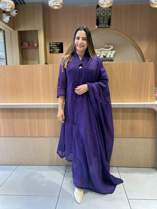 Pure Mull Cotton Purple 3pc Set