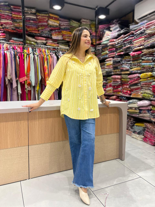 Pure Cotton Yellow Shirt