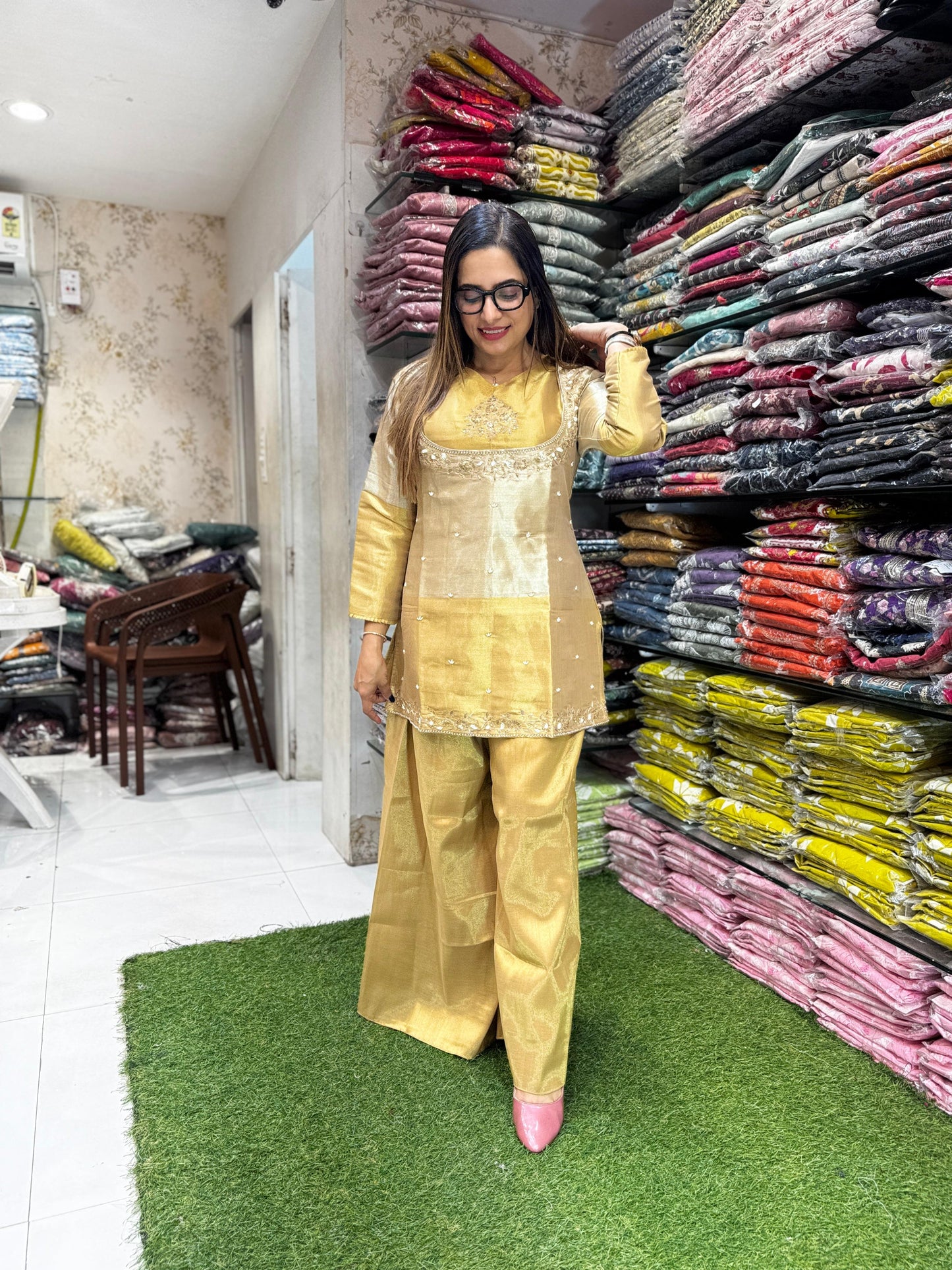 Pure Half And Half Golden Yellow 2pc Set