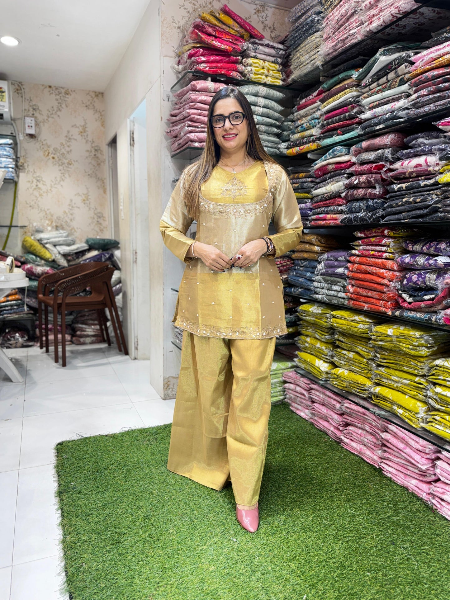 Pure Half And Half Golden Yellow 2pc Set