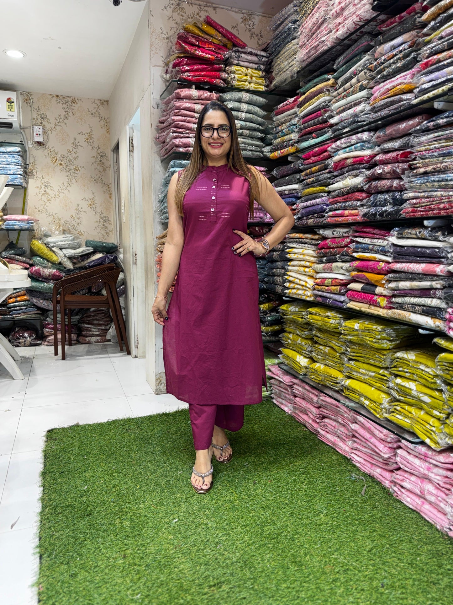 Pure Cotton Mazenta 2pc Set