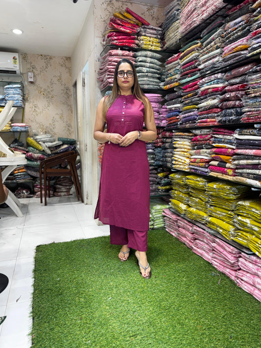 Pure Cotton Mazenta 2pc Set