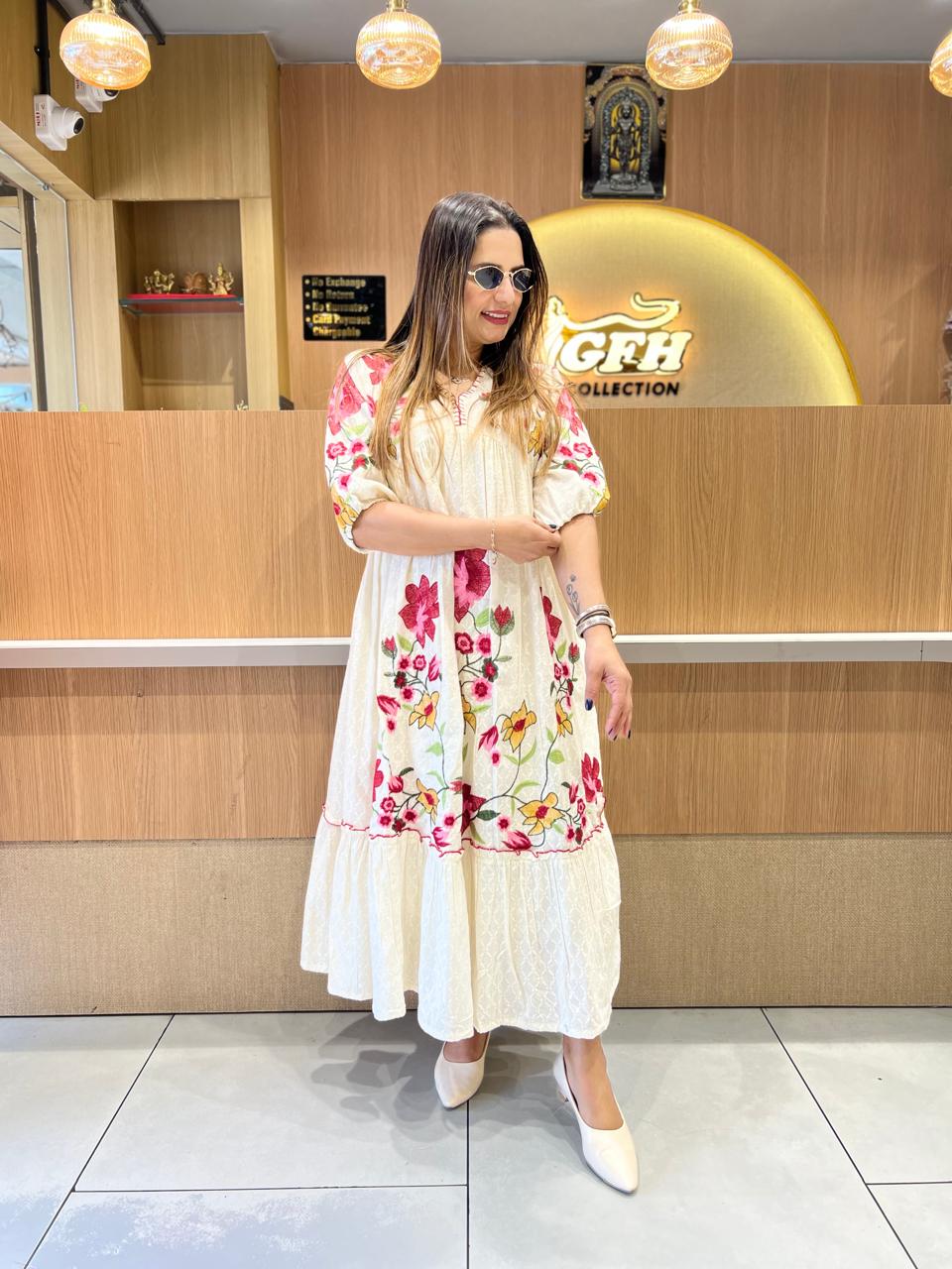 Pure Doby Cotton Off White Midi