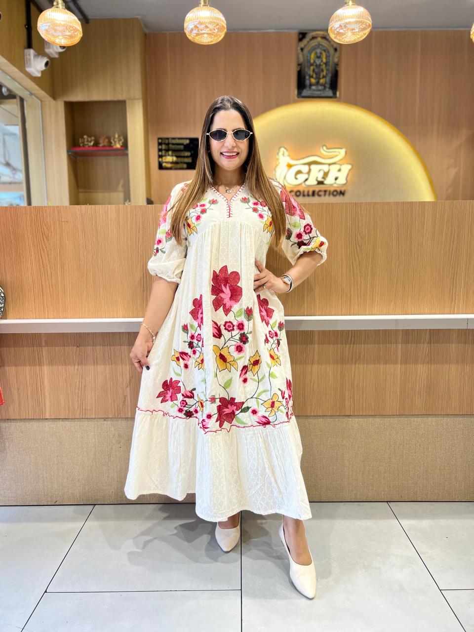 Pure Doby Cotton Off White Midi
