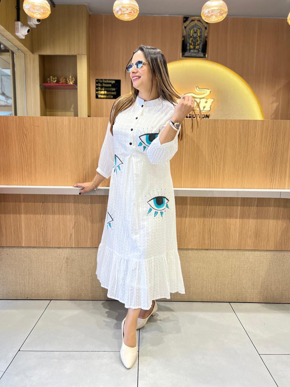 Pure Doby Cotton Off White Midi