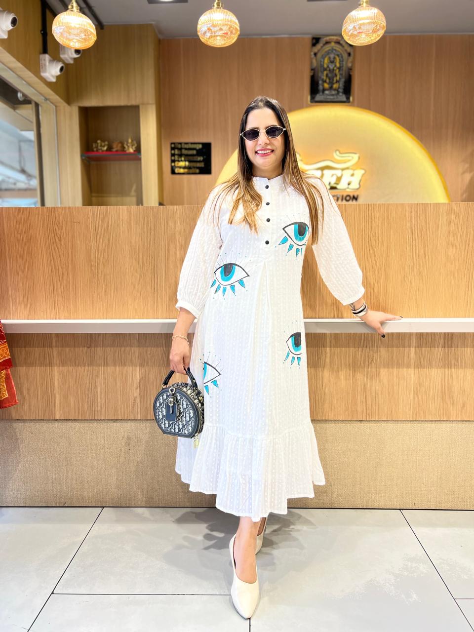 Pure Doby Cotton Off White Midi