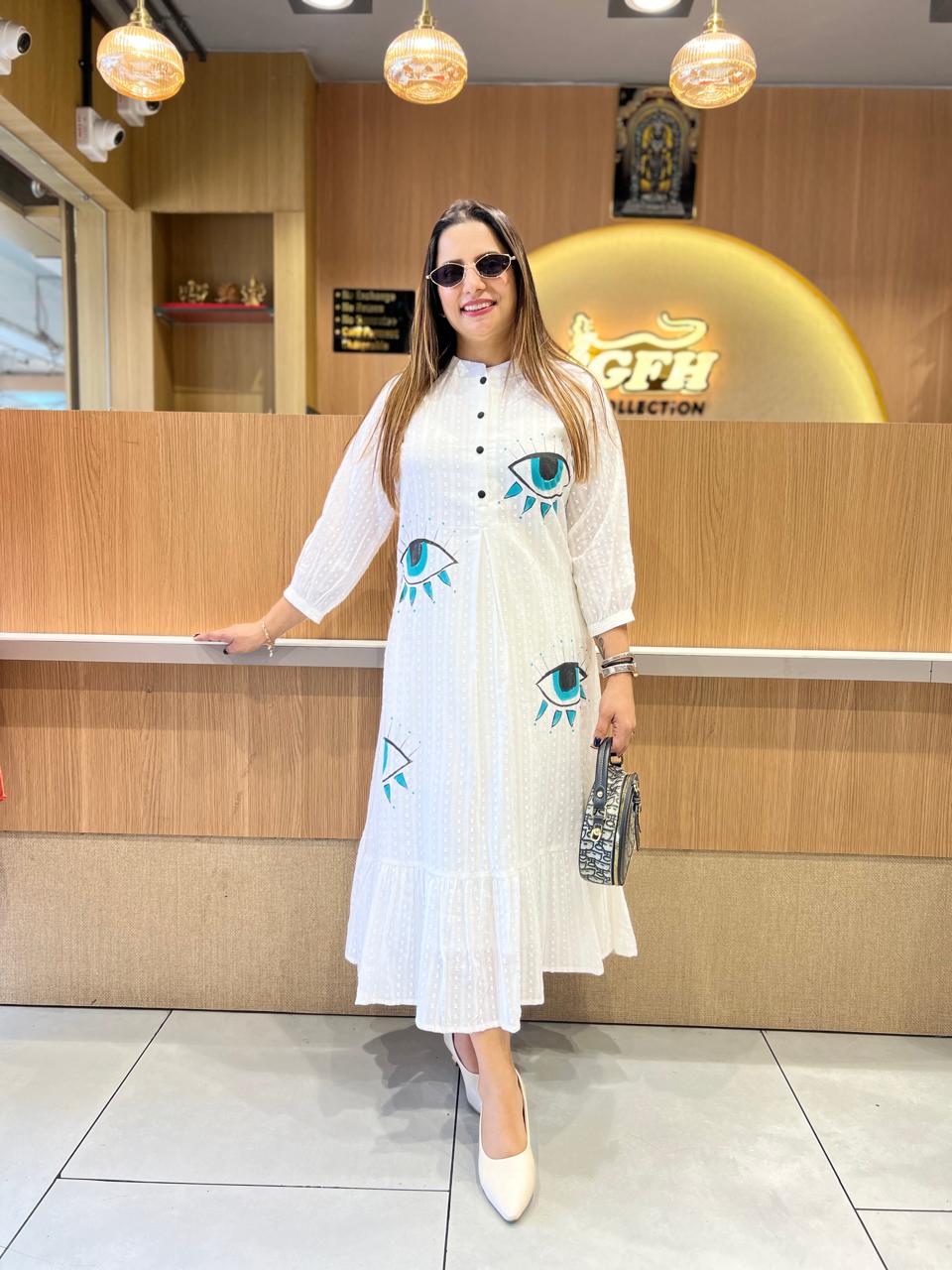 Pure Doby Cotton Off White Midi