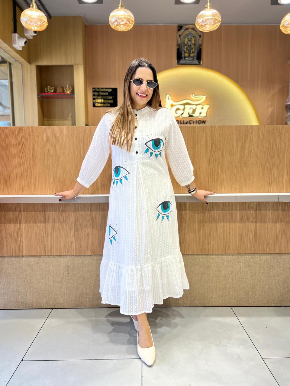 Pure Doby Cotton Off White Midi