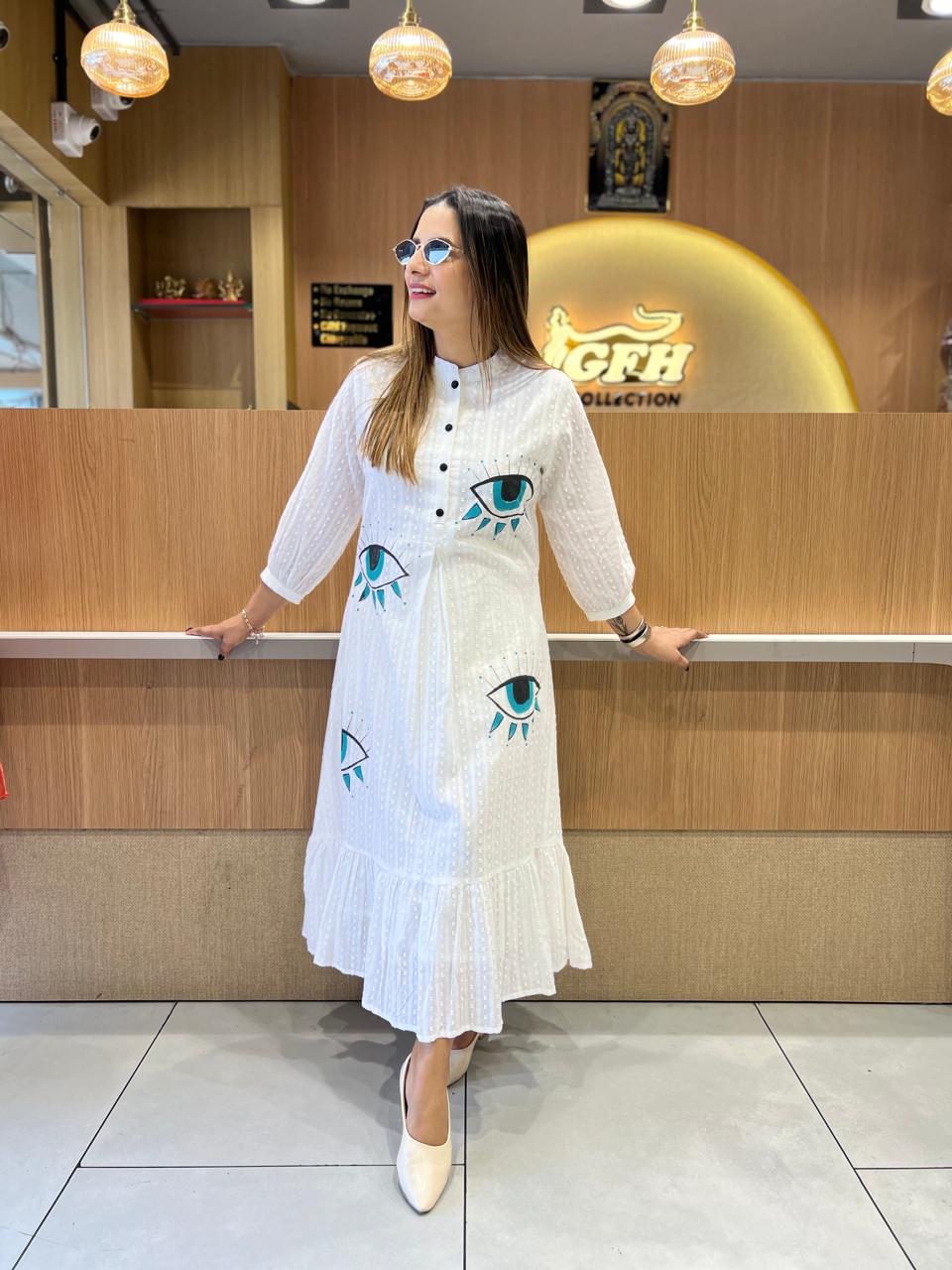 Pure Doby Cotton Off White Midi