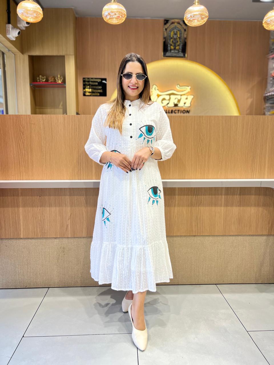 Pure Doby Cotton Off White Midi