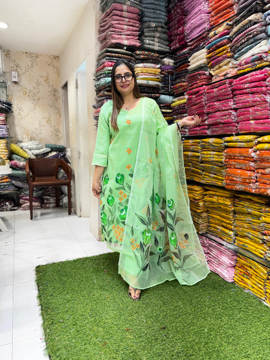 Pure Kota Doria Green 3pc Set