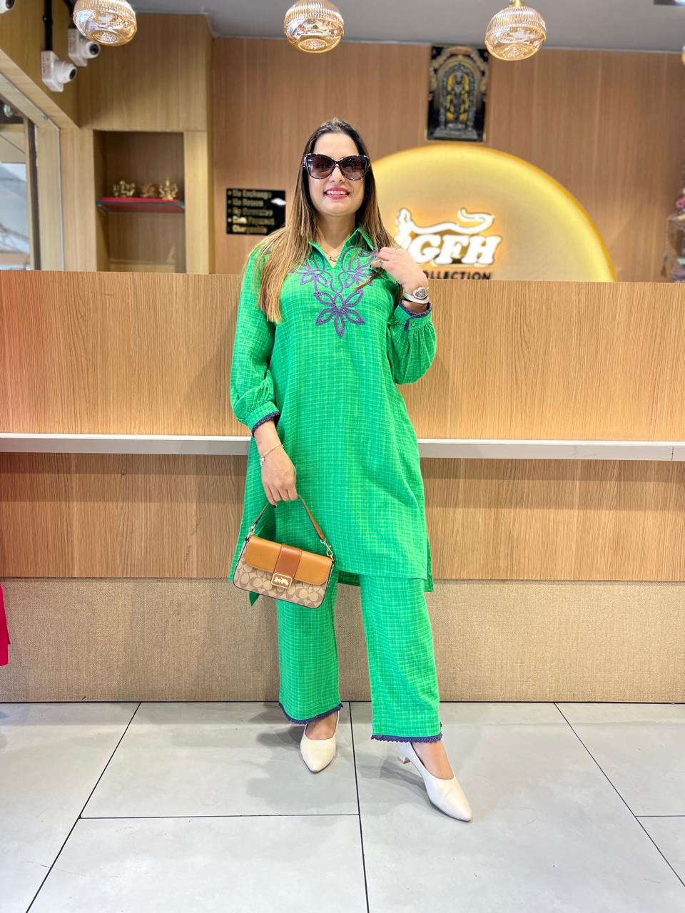 Pure Linen Green 2pc Set