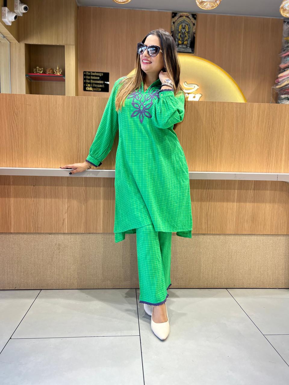 Pure Linen Green 2pc Set