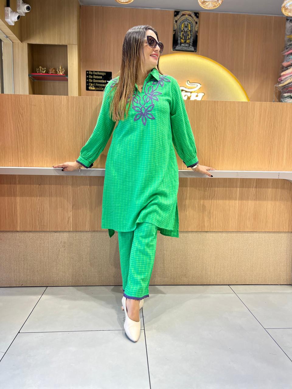 Pure Linen Green 2pc Set