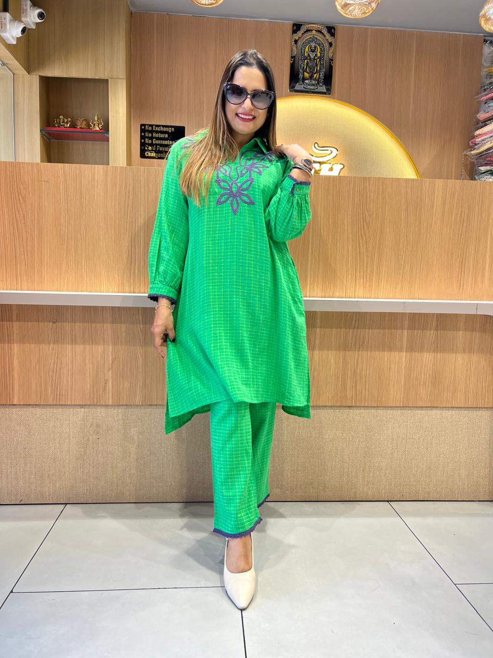 Pure Linen Green 2pc Set