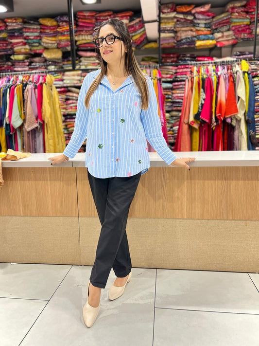 Pure Cotton Blue Shirt