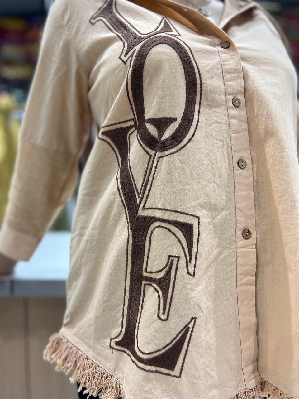 Pure Linen Cotton Brown Shirt