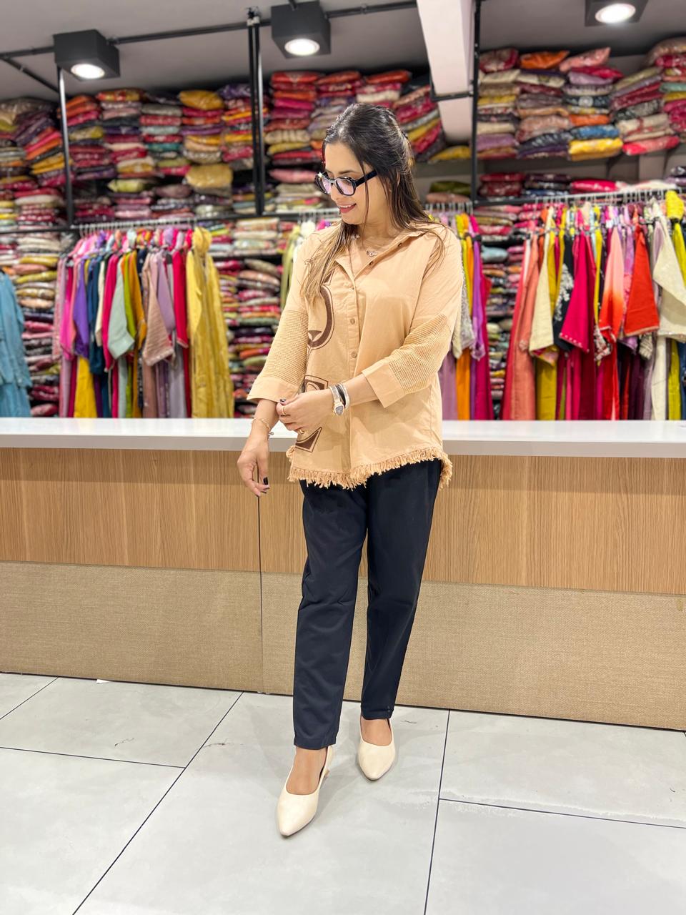 Pure Linen Cotton Brown Shirt