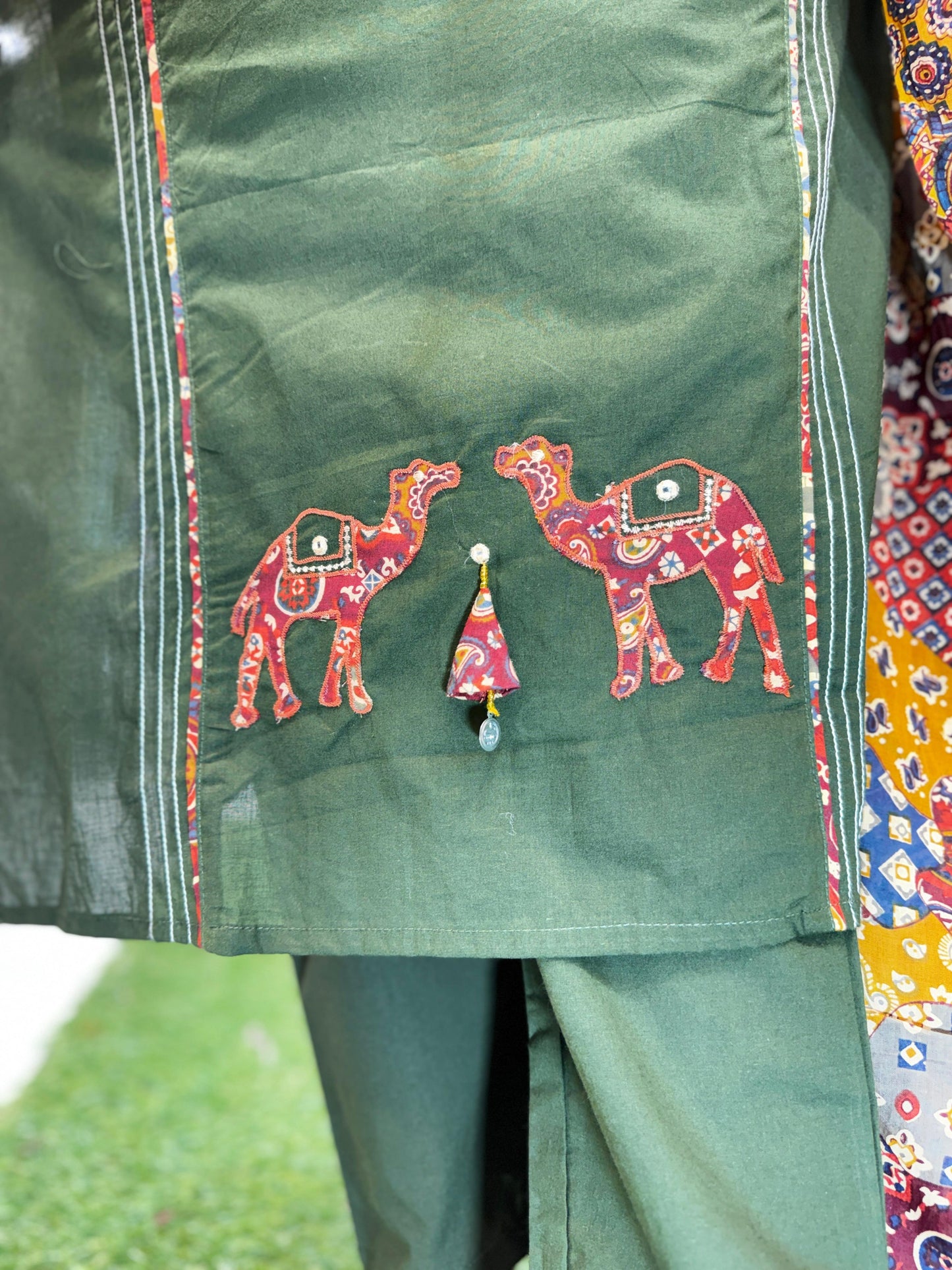 Pure Cotton Mahendi Green 3pc Set
