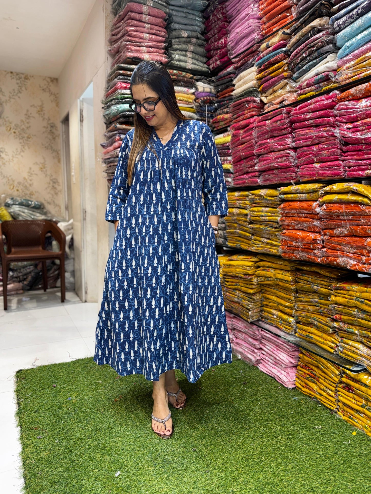 Pure Cotton Blue Midi