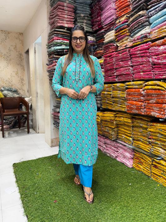 Pure Cotton Sea Green 2pc Set