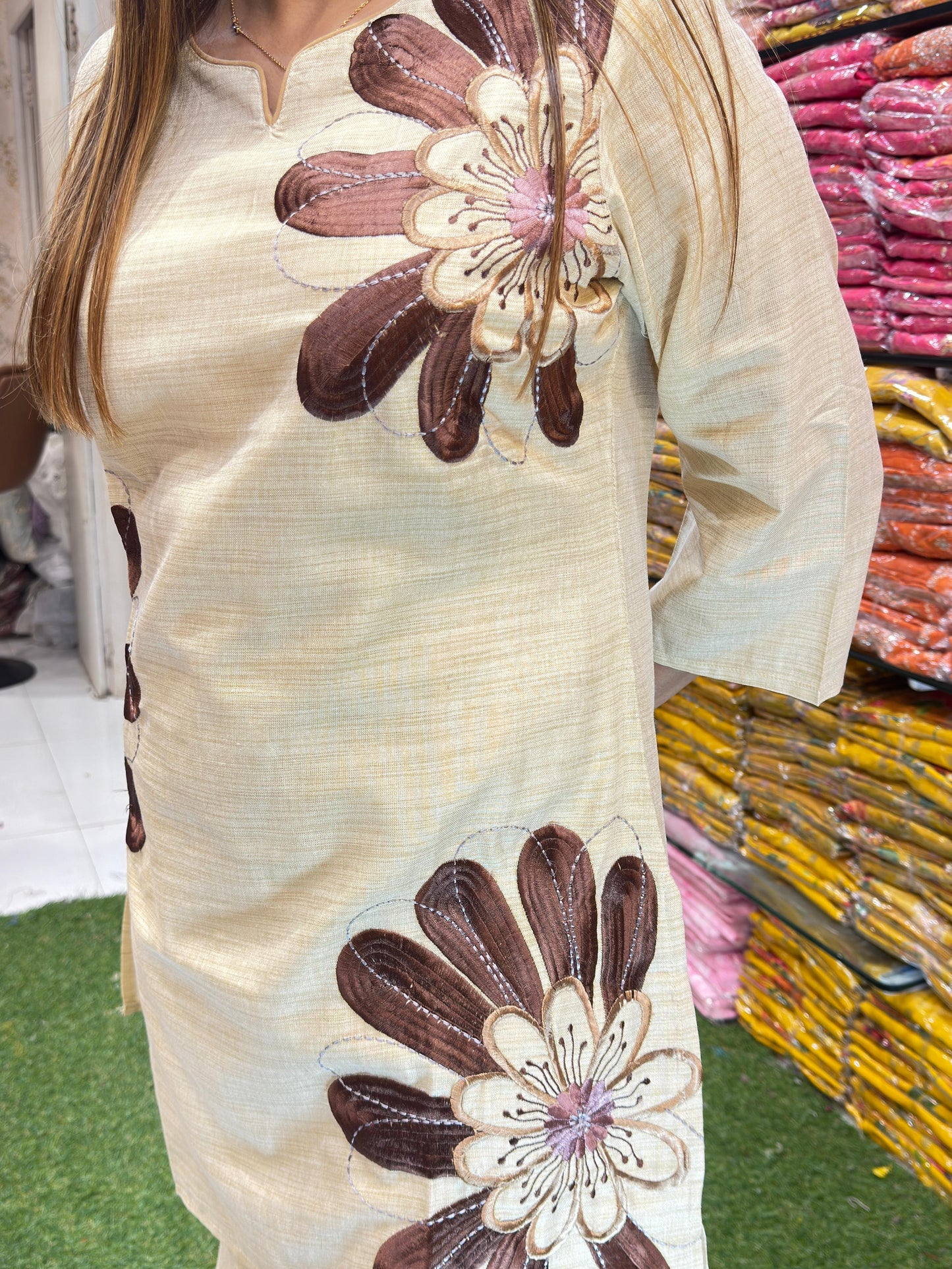 Pure Handloom Cotton Beige 2pc Set