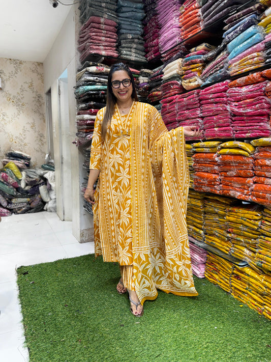 Pure Cotton Yellow 3pc Set