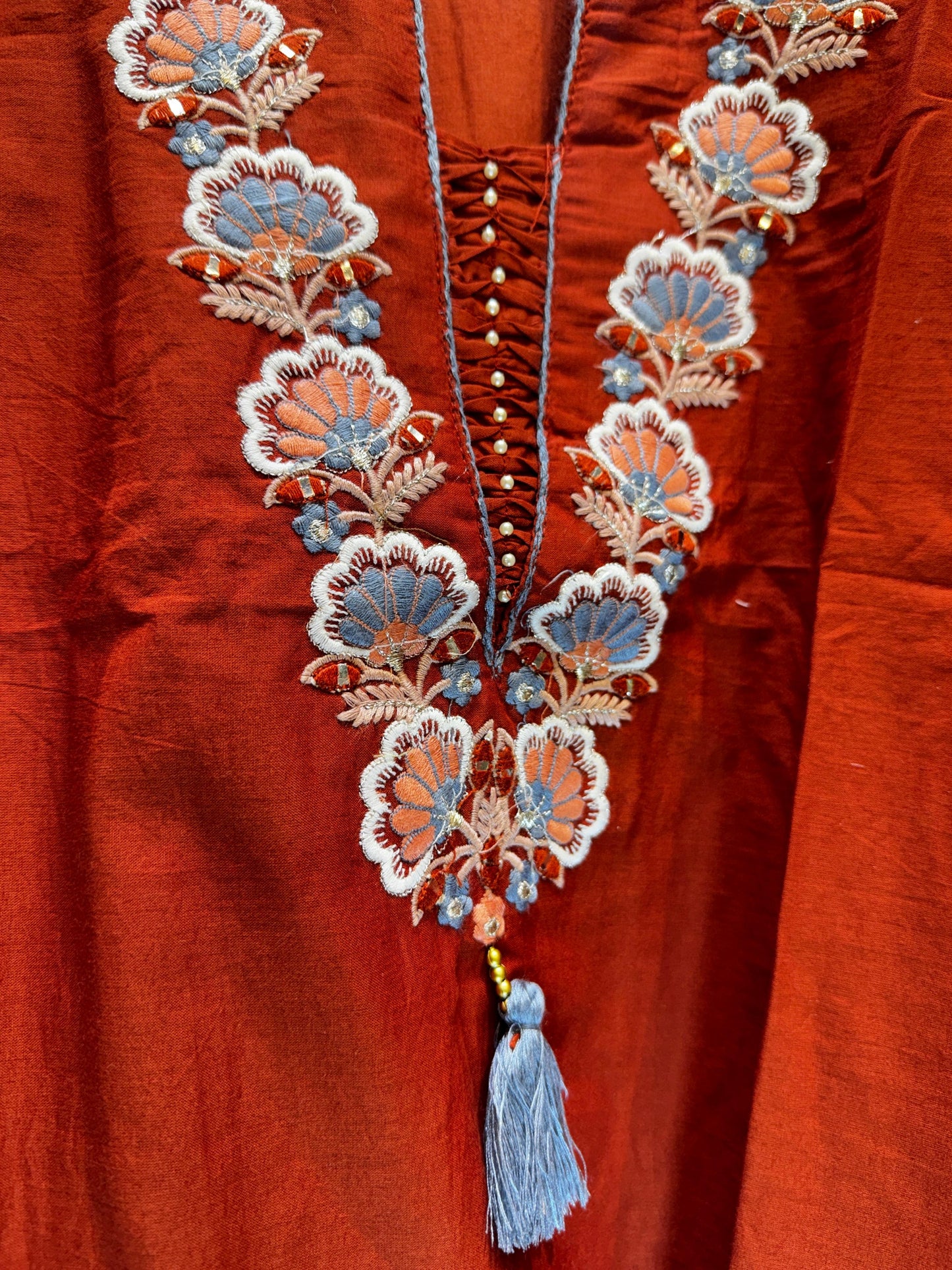 Pure Cotton Rust Orange 2pc Set