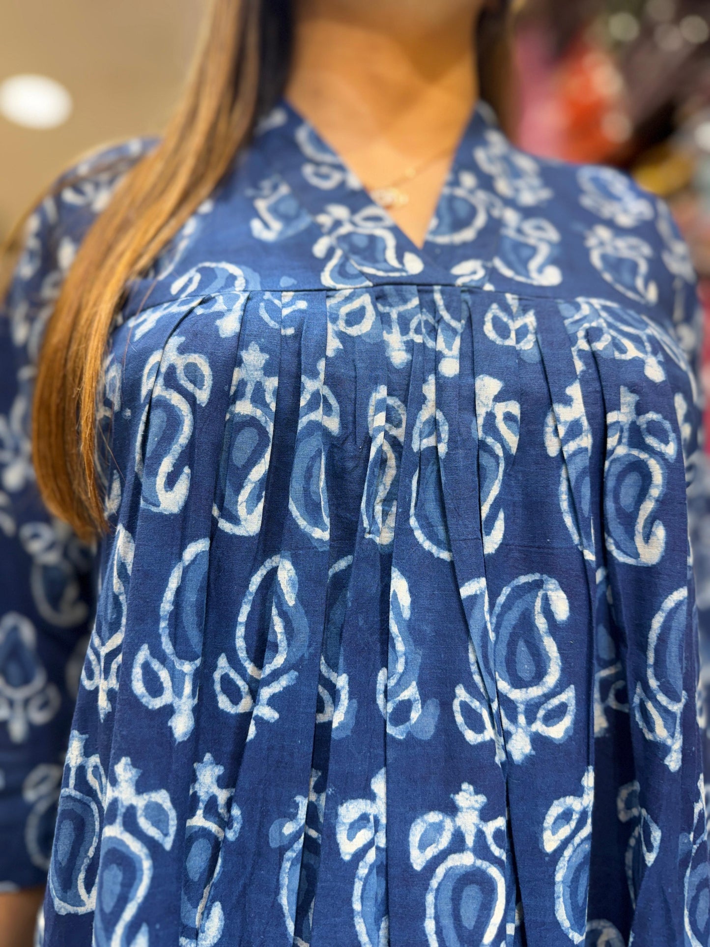 Pure Cotton Indigo Blue Midi