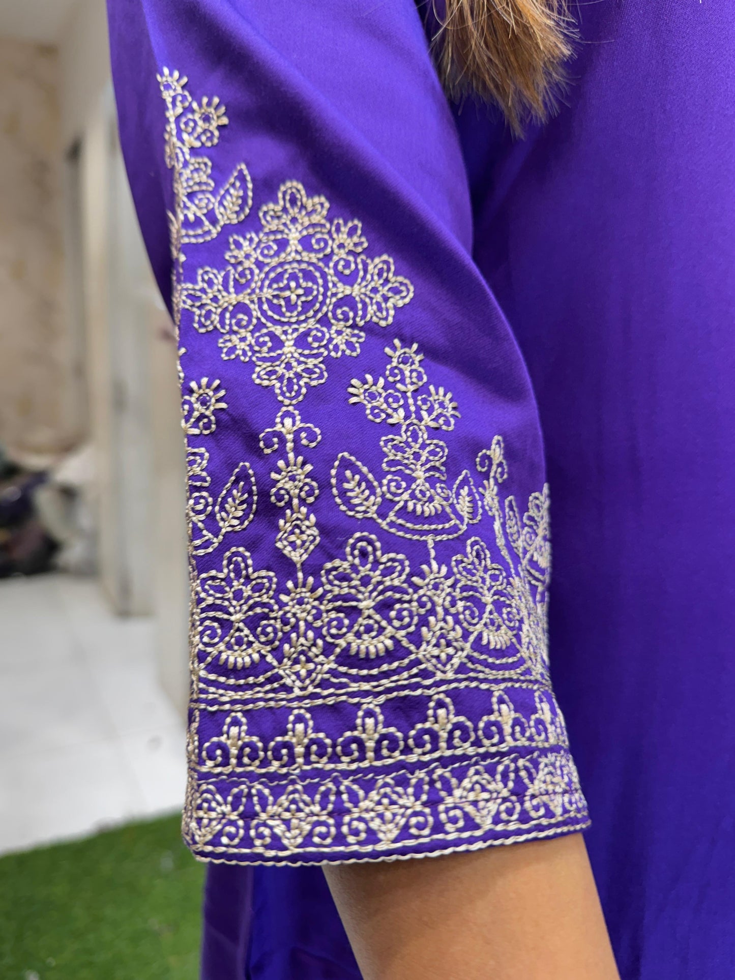 Pure Gaji Silk Purple 3pc Set