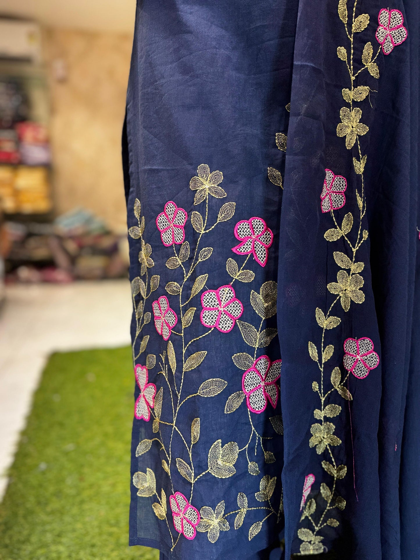 Pure Mull Cotton Dark Blue 3pc Set