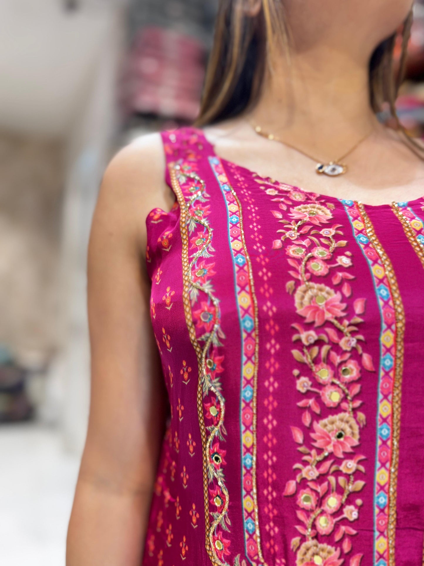 Pure Crep Dark Rani Pink 3pc Set