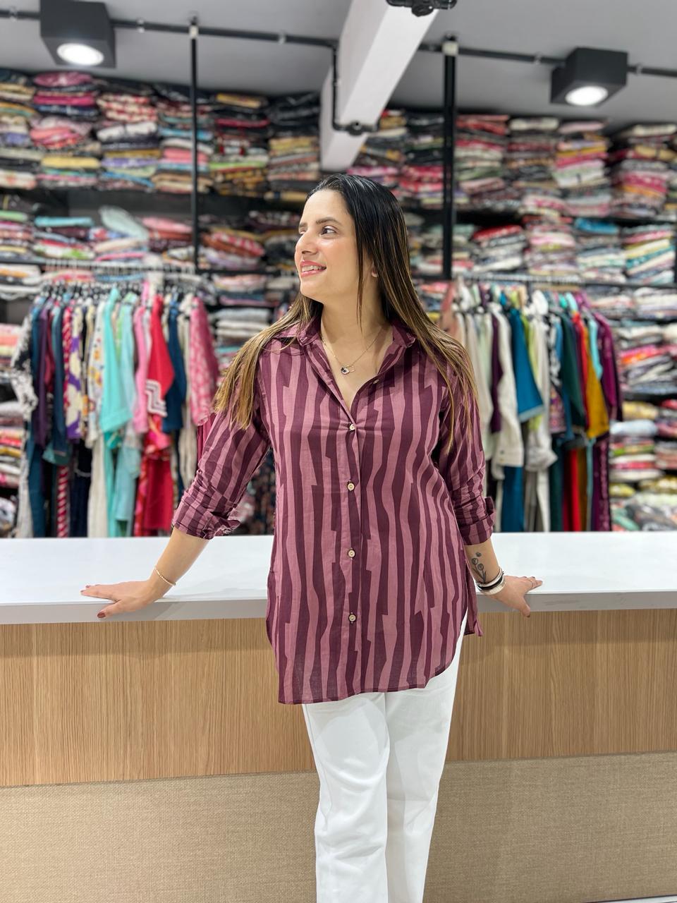 Pure Cotton Wine Shirt