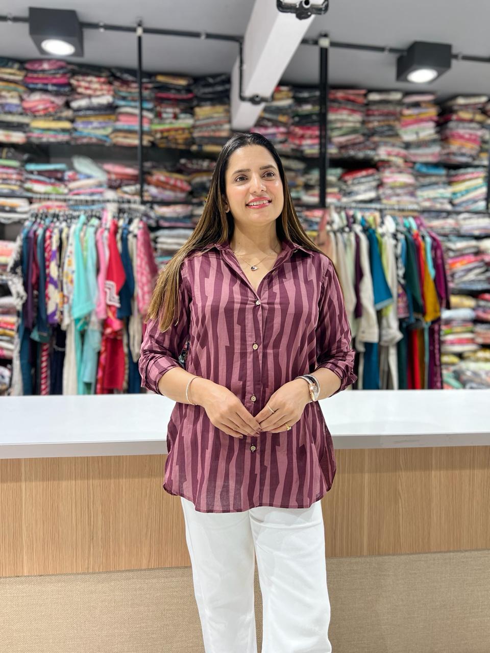 Pure Cotton Wine Shirt