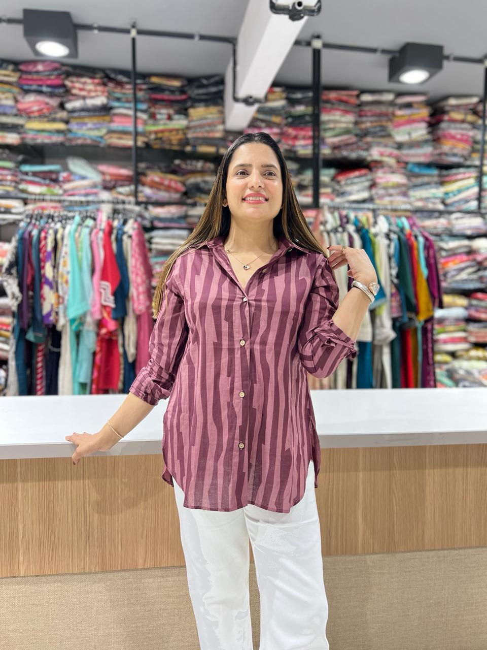 Pure Cotton Wine Shirt