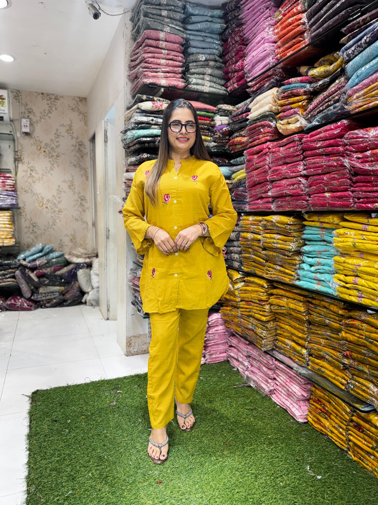 Pure Mull Cotton Yellow 2pc Set