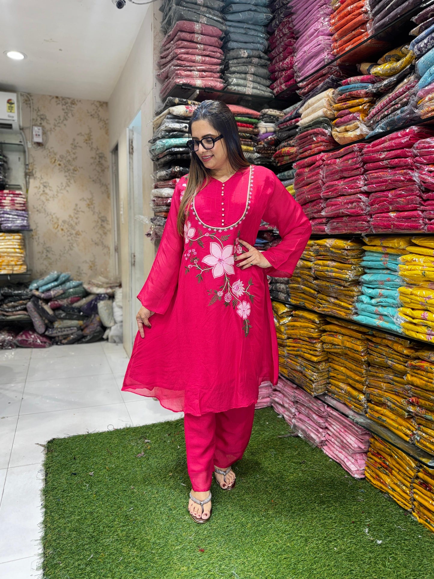 Pure Viscoce Organza Red 2pc Set