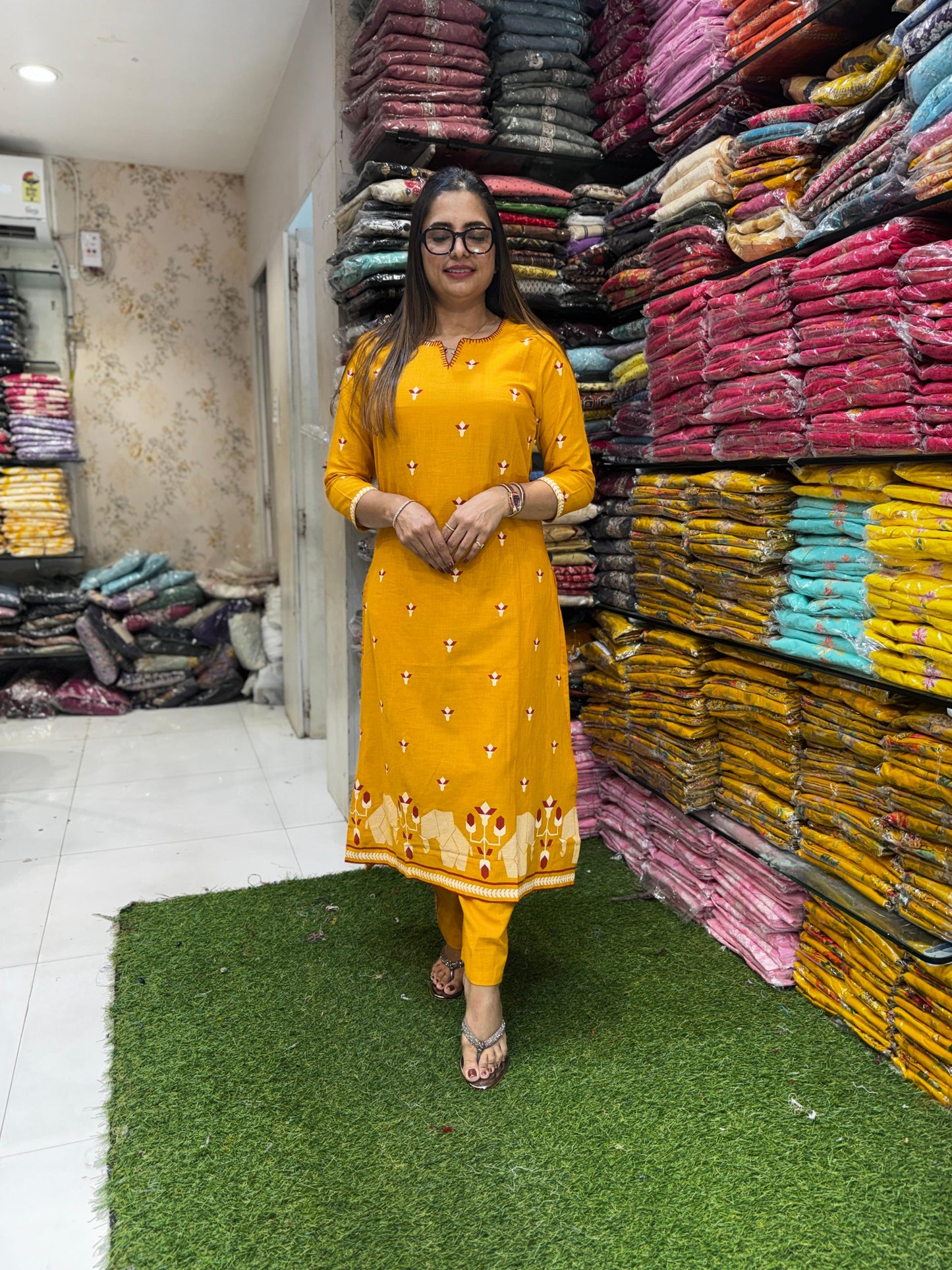 Pure Linen Cotton Yellow 2pc Set