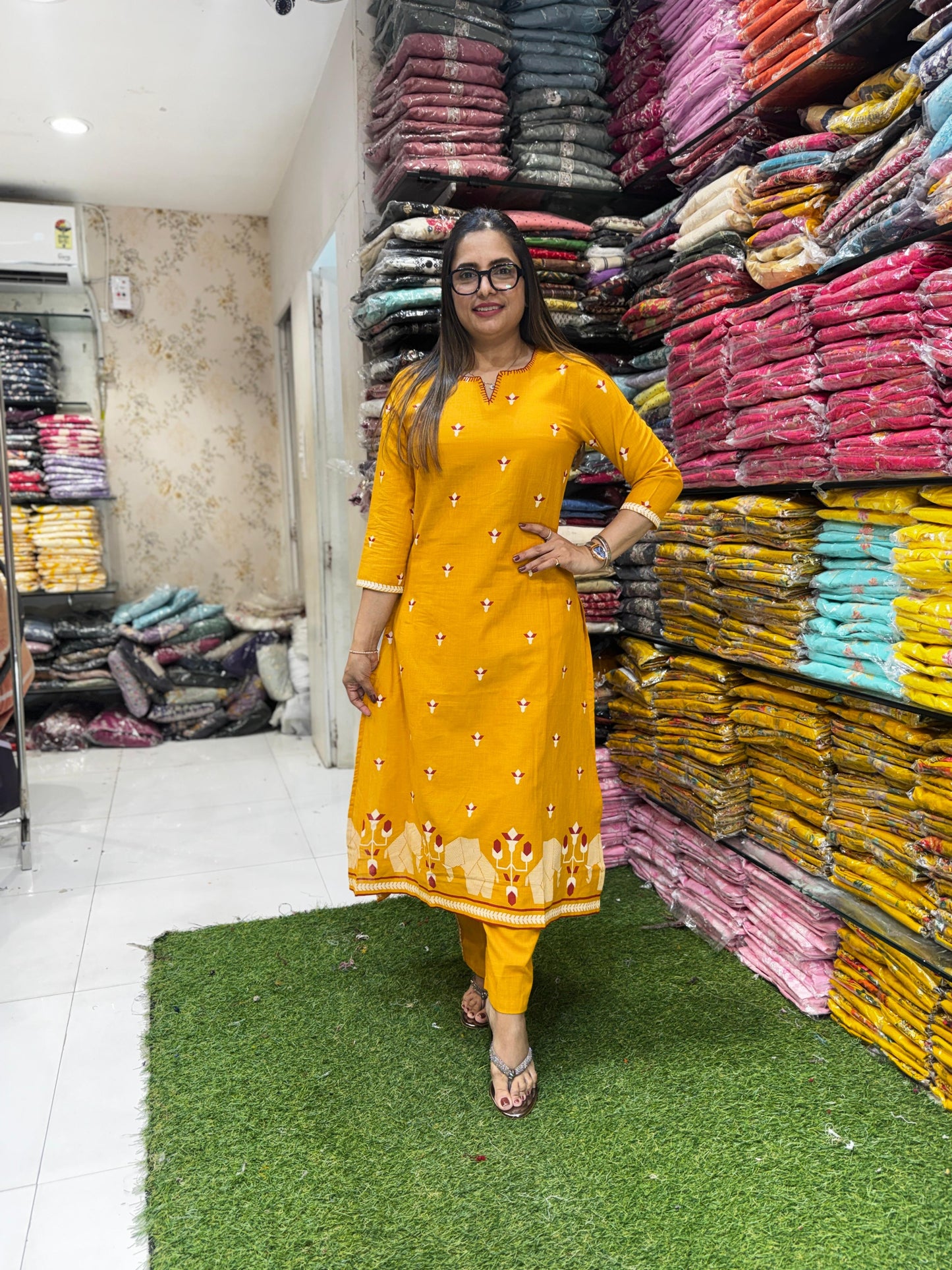 Pure Linen Cotton Yellow 2pc Set