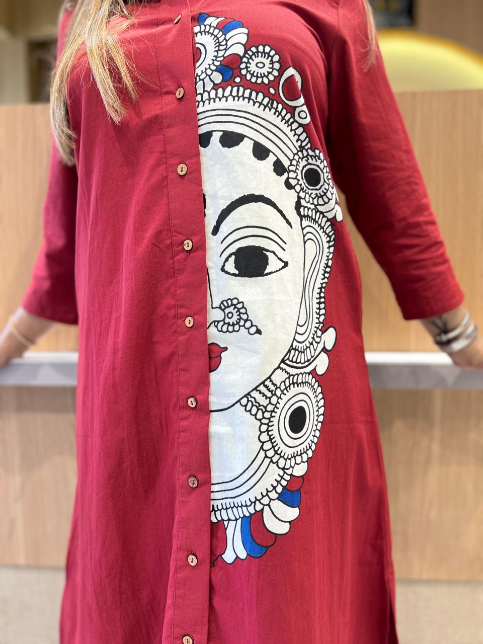Pure Cotton Maroon Midi