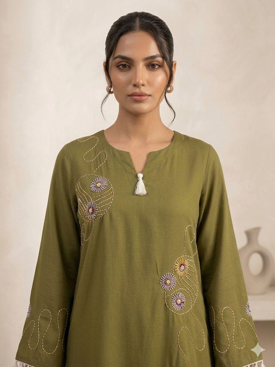 Pure German Rayon Green 2pc Set